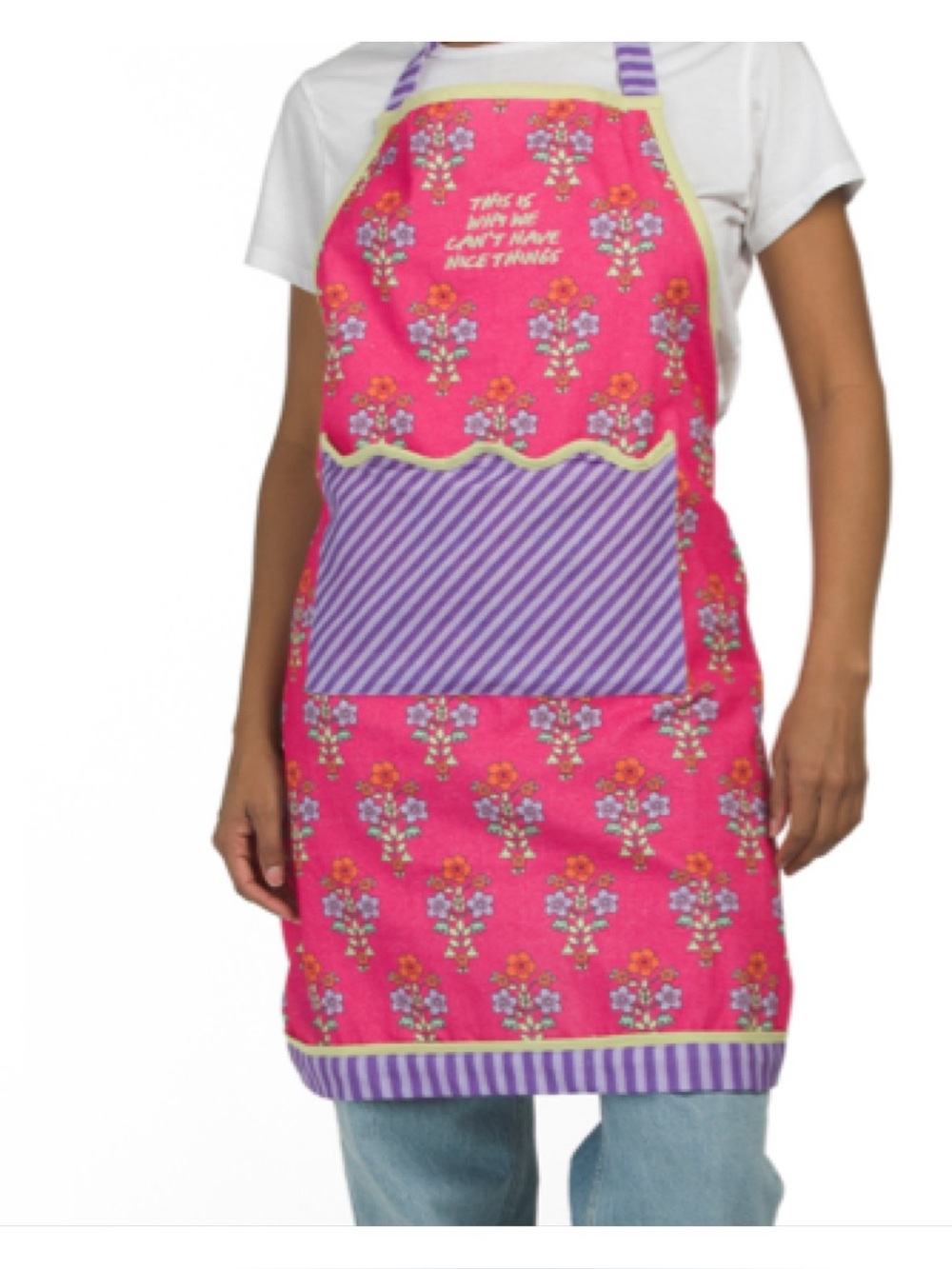 Furbish Studio Cheeky Apron. Bright whimsical colors,stripes, flower prints!